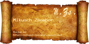 Mikusch Zsombor névjegykártya